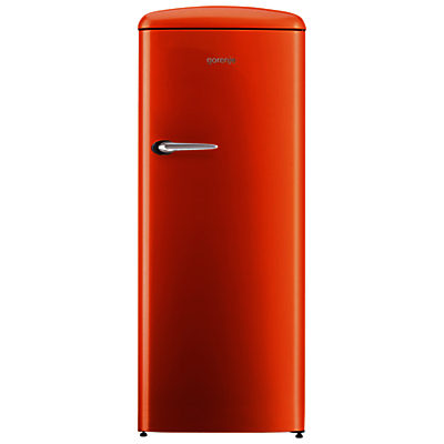 Gorenje ORB153 Freestanding Fridge, A+++ Energy Rating, Right-Hand Hinge, 60cm Wide Juicy Orange Gorenje ORB153 Freestanding Fridge, A+++ Energy Rating, Right-Hand Hinge, 60cm Wide Juicy Orange